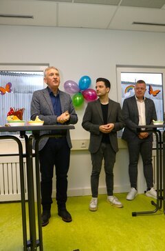 Landrat Lauer, Bürgermeister Greiber und Timo Banzet