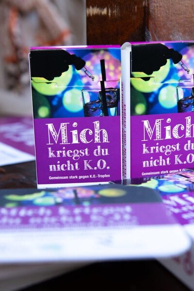 Foto des Flyers über die K.O.-Tropfen