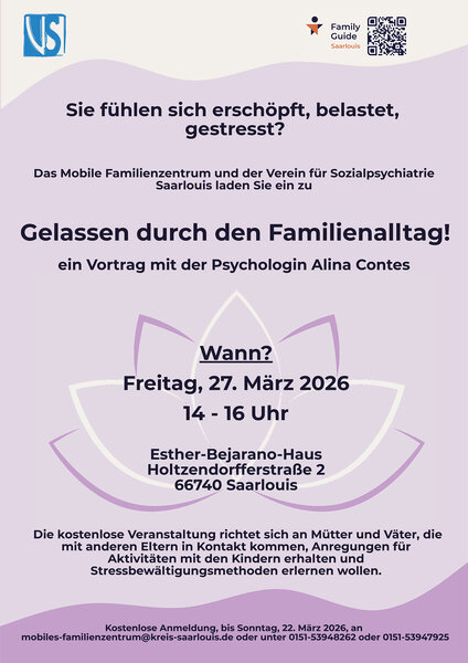 Flyer Gelassen durch den Familienalltag Flyer Gelassen durch den Familienalltag