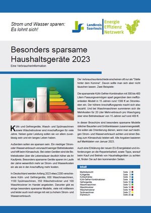 Besonders sparsame Haushaltsgeräte 2023