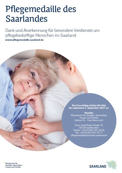 Pflegemedaille-Plakat