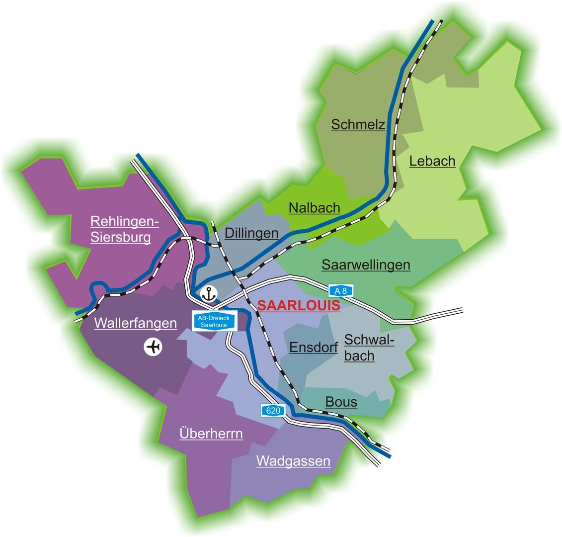 Saarland Karte Mit Landkreisen - Aus Frankreich Ins Saarland Am